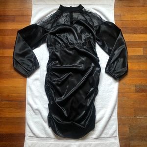 Double Crazy Black Midi Dress